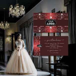  donkere ornamentegrenzen met rode wijn met Logo Visitekaartje