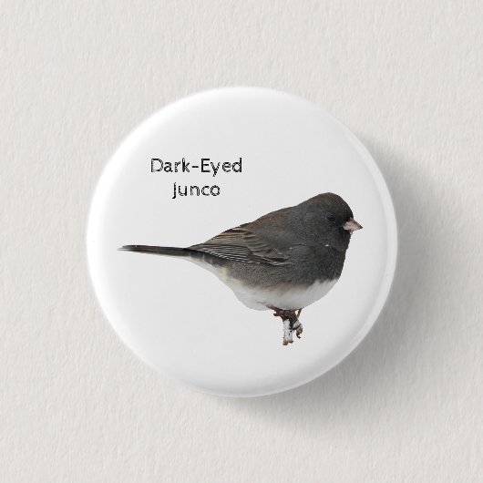 Donkere-oyed Junco Ronde Button 3,2 Cm (Voorkant)