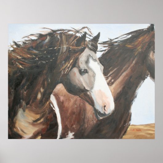 Donkere paarden, heldere dag poster (Voorkant)