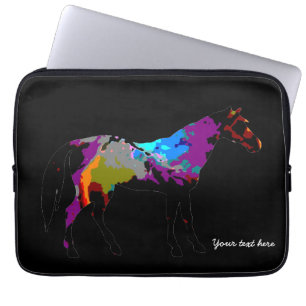 Donkere paarden laptop sleeve