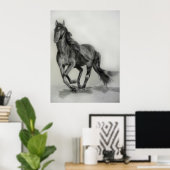 donkere paardentekening poster (Thuiskantoor)