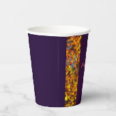 Donkere Paarse bladeren Thanksgiving Friendsgiving Papieren Bekers (Rechts)