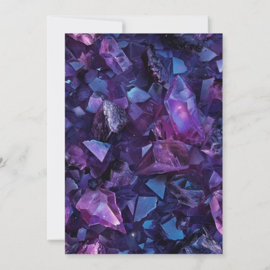 Donkere Paarse Boho Heksenkristallen Zwarte bruilo Kaart (Achterkant)