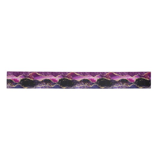 Donkere Paarse en goudglittersequins Agate Lint (Voorkant)