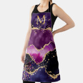 Donkere Paarse en goudglittersequins Agate Schort (Insitu)