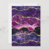 Donkere Paarse en goudsequins Agate Birthday Kaart (Achterkant)