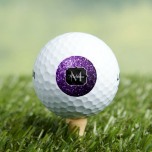 Donkere Paarse faux glans monogram Golfballen