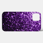 Donkere Paarse faux glinsterende glitter Case-Mate iPhone Case (Achterkant (horizontaal))
