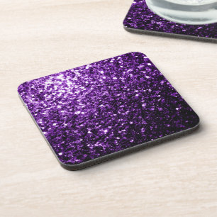 Donkere Paarse faux glinsterende glitter Drankjes Onderzetter