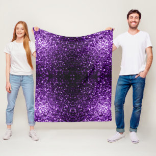 Donkere Paarse faux glinsterende glitter Fleece Deken