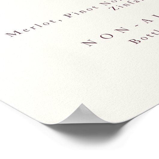 Donkere Paarse Floral Drink Menu Poster (Hoek)