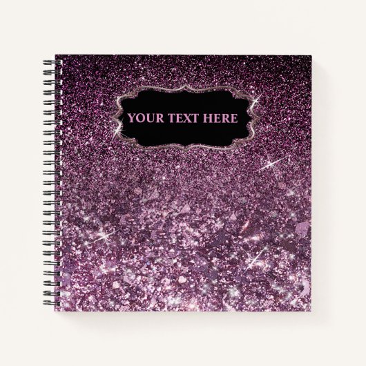donkere paarse glitter notitieboek (Voorkant)