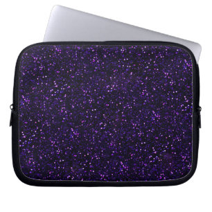Donkere Paarse Glitter Print Laptop Sleeve