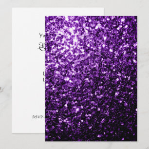 Donkere Paarse glitter sparkles personaliseert Kaart