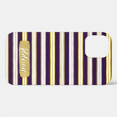 Donkere Paarse Gold Stripe Pattern - Aangepaste na Case-Mate iPhone Case (Achterkant (horizontaal))