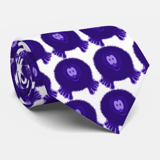 Donkere Paarse Pom Pom Pal-Stropdas Stropdas (Opgerold)