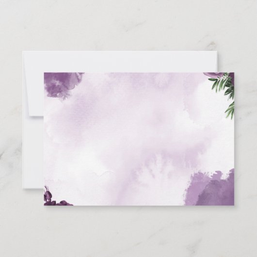 Donkere Paarse Rozen Bloemen Gotische bruiloft RSV RSVP Kaartje (Achterkant)