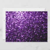 Donkere paarse sparkles Sweet 16 elegant script Kaart (Achterkant)