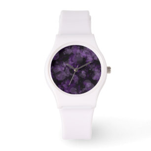 Donkere Paarse Splash Sporty White Horloge