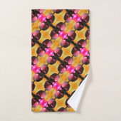 Donkere Paarse Tulip Flower Abstract Pattern Bad Handdoek (Handdoek)