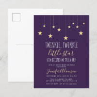 Donkere Paarse Twinkle Little Star-Baby shower