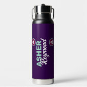 Donkere Paarse waterfles met naam (Voorkant)