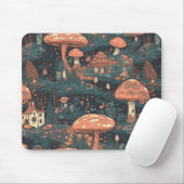 Donkere paddenstoel Muismat dorp bos (Met muis)