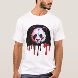 Donkere panda met druppelend bloed t-shirt