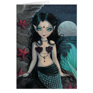 Donkere Parelgotische Grote Ogen Zeemeermin Kaart