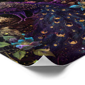 Donkere Peacock Digital Art Design 9 Poster (Hoek)