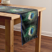 Donkere peacock Feather Korte Tafelloper (Voorbeeld)