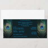 Donkere peacock Wedding Programme Programma (Voorkant / Achterkant)