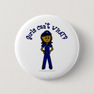 Donkere politieagent Girl Ronde Button 5,7 Cm