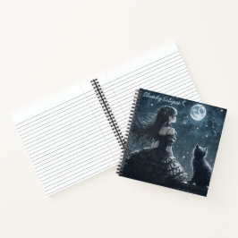 Donkere Prinses en Kat Spiraal Notebook Notitieboek