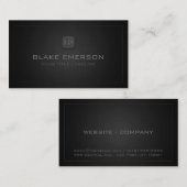 Donkere professionele monogram Visitekaartje (Voorkant / Achterkant)