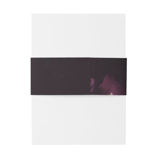 Donkere pruim bloemig | Bruiloft Uitnodigingen Wikkel (Achterkant Voorbeeld)