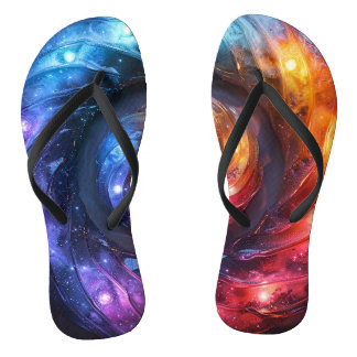 Donkere regenboog donut rave teenslippers