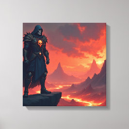 Donkere Ridder van Vlam Canvas Afdruk
