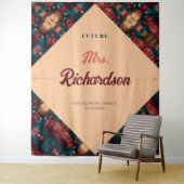 Donkere Rijk Bloemendecor Bruidsfeest Wandkleed (In situ)