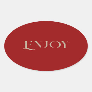 Donkere rode achtergrond Geniet van Sticker