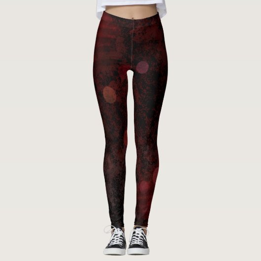 Donkere rode bubels leggings (Voorkant)