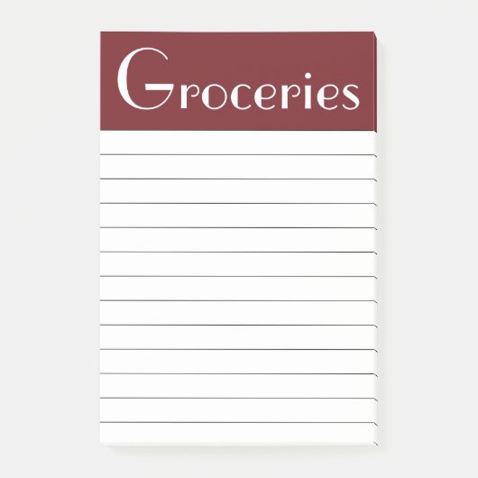 Donkere rode kruidenierswaren die het opmerkt post-it® notes (Voorkant)