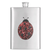 Donkere rode ladybug in glitter heupfles (Voorkant)