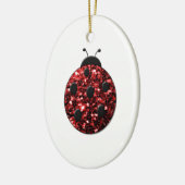 Donkere rode ladybug in glitter keramisch ornament (Links)