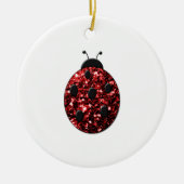Donkere rode ladybug in glitter keramisch ornament (Voorkant)