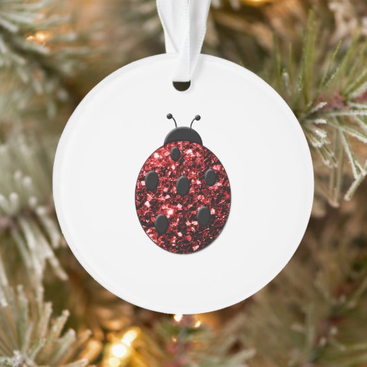 Donkere rode ladybug in glitter ornament (Boom)
