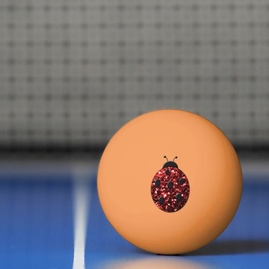 Donkere rode ladybug in glitter pingpongballen (Net)