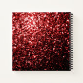 Donkere rode ladybug in glitter sparters Monogram Notitieboek (Achterkant)