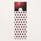Donkere rode ladybug in glitter sparters Monogram Yogamat (Voorkant)