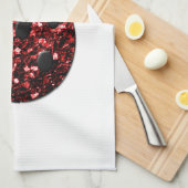 Donkere rode ladybug in glitter theedoek (Quarter Fold)